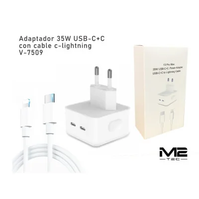 Cargador USB C+C 35W + Cable USB-C a Lightning paraCargadores Light...