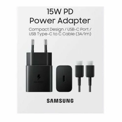 Cargador Samsung, USB-C, 25W, Power Delivery, cable USB-C a USB-C p...