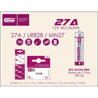 PILA DE BOTON GMR 27A paraPilas de Botón