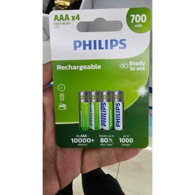 PILA REC R3 PHILIPS 700MAH PACK 4 paraPilas Estándar