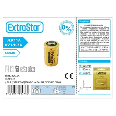 PILA (EXTRASTAR)MANDO ALCALINA 6V L1016 CJ240 paraPilas Estándar