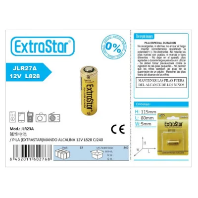PILA (EXTRASTAR)MANDO ALCALINA 12V L828 CJ240 paraPilas Estándar