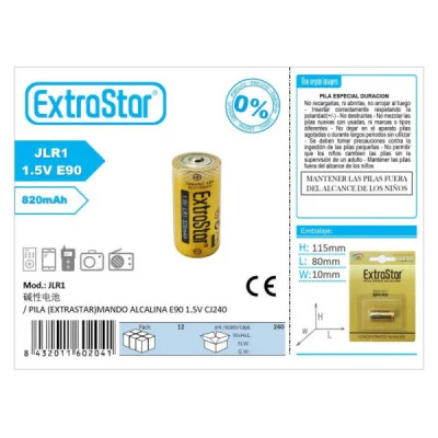 PILA (EXTRASTAR)MANDO ALCALINA E90 1.5V CJ240 paraPilas Estándar