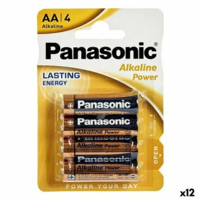 4 Pilas Alcalinas de Panasonic AA LR6 paraPilas Estándar