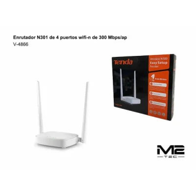 Router WiFi Tenda N301 paraRedes & Conectividad