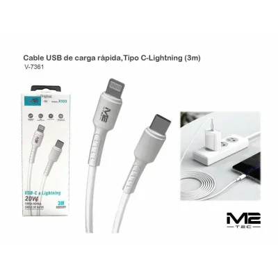Cable USB-C a Lightning, 3M, 20 W paraCables Lightning