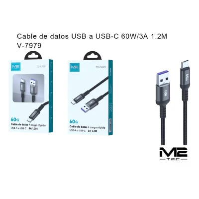 Cable USB-C, 60 W, 3 A paraCables Tipo-C
