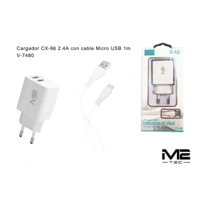 Cargador USB-A, 2.4 A, con cable USB-A a Micro-USB paraCargadores M...