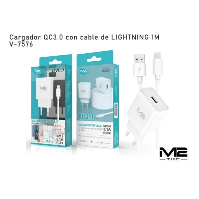 Cargador USB-A, con cable USB-A a Lightning, 1M paraCargadores Ligh...