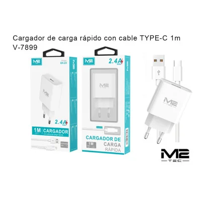 Cargador USB-A, con cable USB-A a USB-C paraCargadores Tipo-C