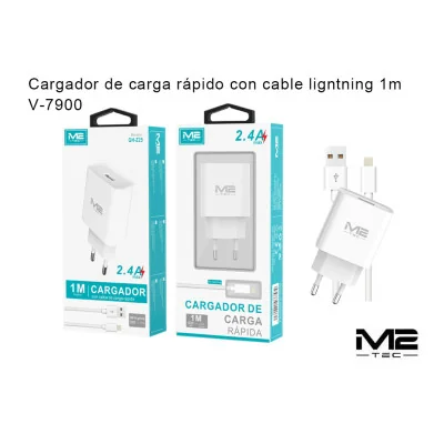 Cargador USB-A, 2.4 A, con cable USB-A a Lightning paraCargadores L...