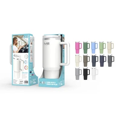 Botella Termo 1200 ml  Taza Térmica de Acero Inoxidable con Pajita