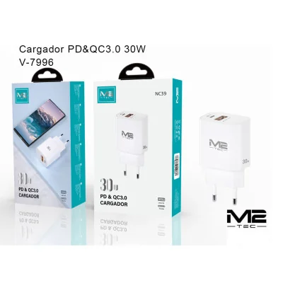 Cargador PD USB-C, 30 W paraCargadores Tipo-C