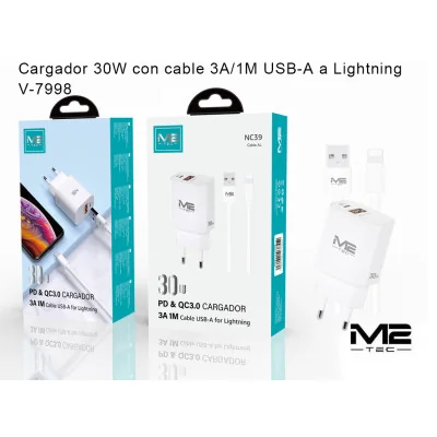 Cargador PD USB-C, 30 W paraCargadores Tipo-C