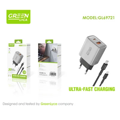 Cargador USB-C, 30 W, con cable USB-C a Lightning paraCargadores Li...