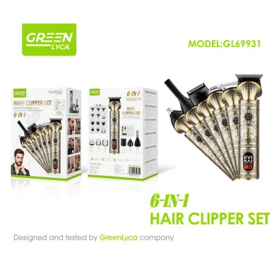 Máquina Cortapelo 6 en 1 con Batería 1200mAh y Motor 6000RPM paraCo...