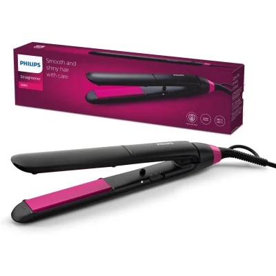 Plancha de pelo - Philips BHS375, s3000, Cerámica, 180° C220°C, Negro y Rosa
