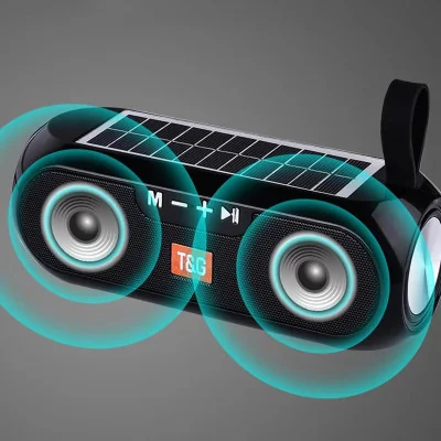 Altavoz portátil Wireless, Bluetooth 5.3, potencia 8Wx2, 1200mah con panel solar, TG-182