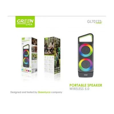 Altavoz portátil Wireless, Bluetooth 5.3, potencia 10W, TWS, 1500mah, Green Lyca GL70122