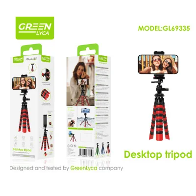 Trípode de escritorio para móviles y cámaras con rotación de 360°, Green Lyca gl69335