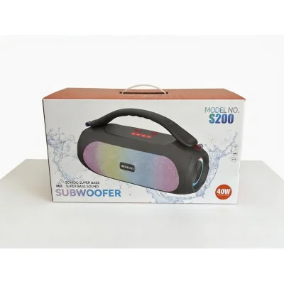 Altavoz portátil SUBWOOFER, Bluetooth 5.4, potencia 40W, TWS, 3600mah, S200