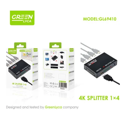 Divisor HDMI 1 en 4, salidas divisor de vídeo HDMI Full HD 1080P, interruptor HDMI para PC PS3/4 proyector HDTV, GL69410