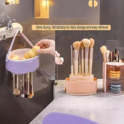 Limpiador Y soporte de brochas 2 en 1 paraDispositivos de Belleza