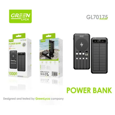 Batería Externa Solar con Carga Rápida de 10000mAh