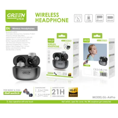 Auriculares Inalámbricos A6 Pro con Cancelación de Ruido (Noise Cancelling)