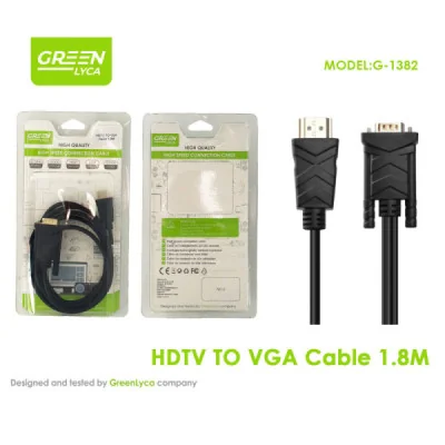 Cable Conversor Activo HDMI a VGA 1.8m Adaptador (Full HD 1080p)