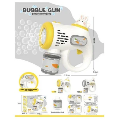 PISTOLA DE BURBUJAS CONEJO paraJuguetes y juegos