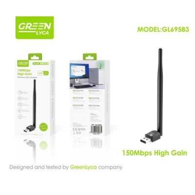 Adaptador USB Inalámbrico 150Mbps 2.4G de Alta Ganancia