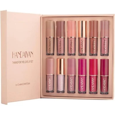 Set de 12 Pintalabios Mate de Alta Cobertura - Larga Duración paraP...