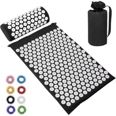 Esterilla de Acupresión Negra paraPostura y Ergonomía