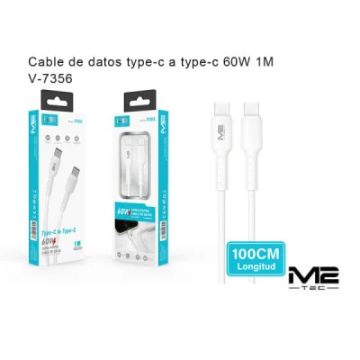 Cable USB-C a USB-C de 1 metro y 60W