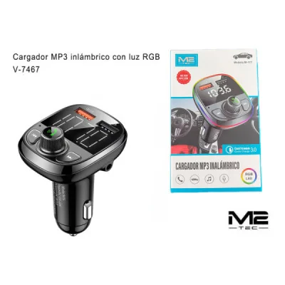 Transmisor FM Bluetooth para Coche, Cargador MP3 USB 3.1A