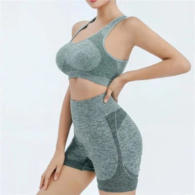 Conjunto deportivo mujer 2pcs gris - talla unica paraFajas Y Comple...
