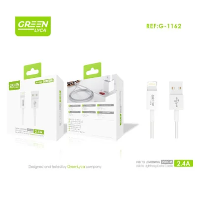 Cable USB a Lightning de 200 cm (2 metros) con Carga Rápida 2.4A