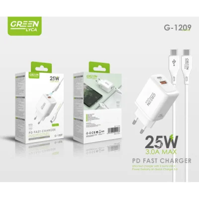 Cargador 25W PD 3.0 con Cable USB-C a USB-C y Carga Rápida QC 3.0