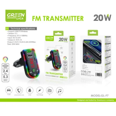 Transmisor FM Bluetooth 20W (GL-F7)