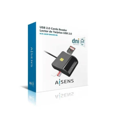 AISENS Lector de Tarjetas Externo DNI, SIM, SD, Micro SD