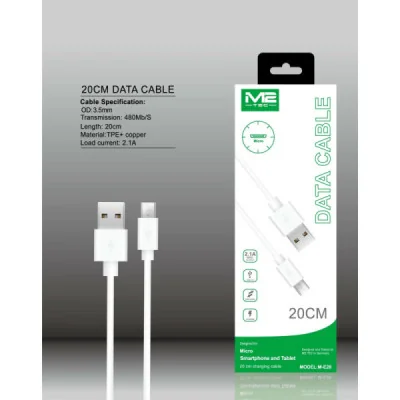 Cable V8 2.4A de Carga Rápida, 20 cm (Paquete de 12 Unidades)
