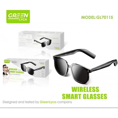 Gafas inteligentes Bluetooth con control táctil, asistente por voz y protección UV, Green Lyca GL70115