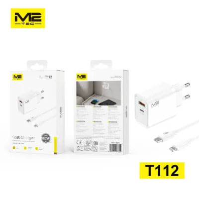 Cargador PD USB-A + USB-C, 20 W, con cable USB-C a Lightning