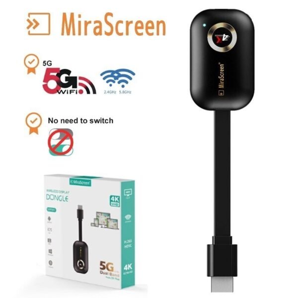 Mirascreen-receptor g9 plus, tv stick inalámbrico 4k
