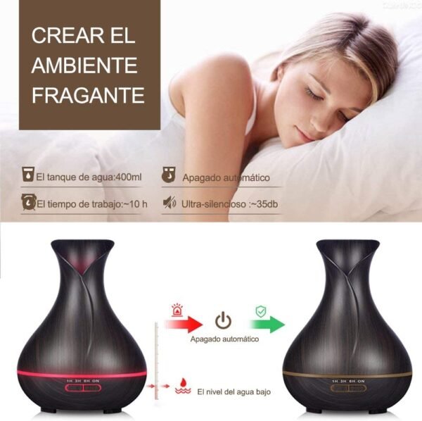 Difusor de aroma Humidificador con Luz y mando 400ml - Imagen 6