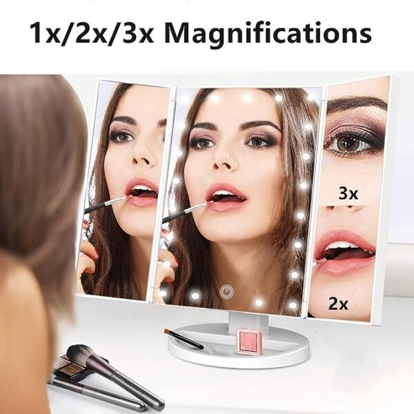 Espejo de Maquillaje Tríptico con Aumento - Imagen 2