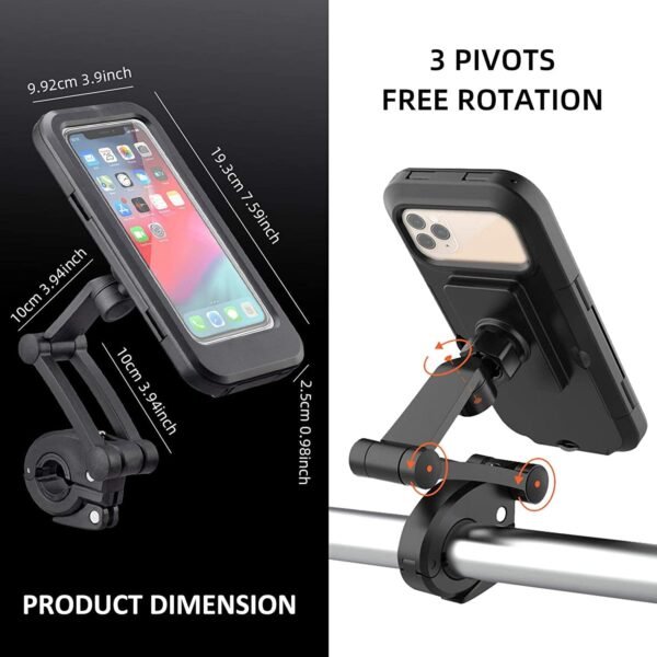 Soporte Movil Moto y Bicicleta en Manillar Rotación 360° - Imagen 4