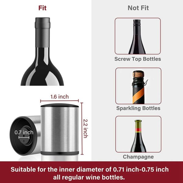 Tapón de vino con bomba de vacío - Imagen 3