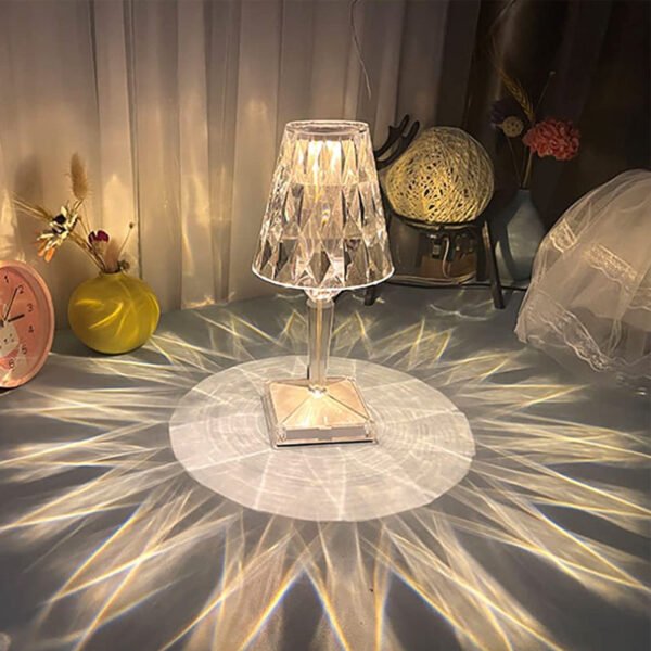 Lampara de mesa de diamante acrilico